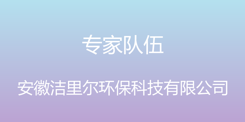 专家队伍 - 安徽洁里尔环保科技有限公司